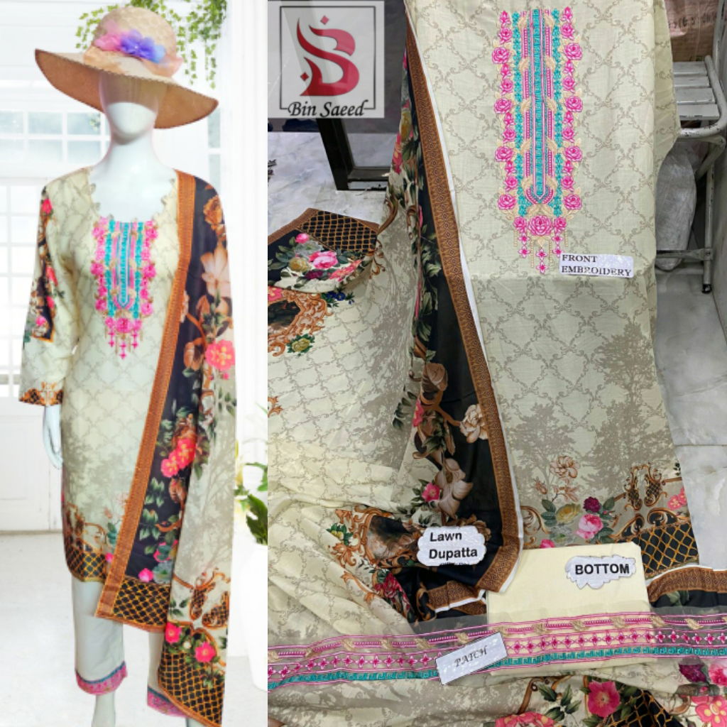 Bin Saeed Laen Collection Vol 12 Daily Wear Wholesale Karachi Cotton Dress Material
